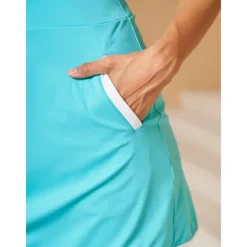 Women's Golf Dress Lake blue Sleeveless Dress Ladies Golf Attire Clothes Outfits Wear Apparel