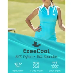 Women's Golf Dress Lake blue Sleeveless Dress Ladies Golf Attire Clothes Outfits Wear Apparel