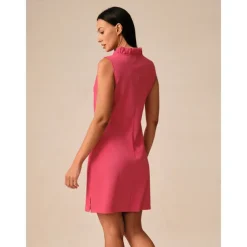 Women's Golf Dress Navy Blue Rose Red Sleeveless Dress Ladies Golf Attire Clothes Outfits Wear Apparel