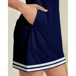 Women's Golf Dress Navy Blue Long Sleeve Ladies Golf Attire Clothes Outfits Wear Apparel