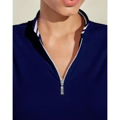 Women's Golf Dress Navy Blue Long Sleeve Ladies Golf Attire Clothes Outfits Wear Apparel