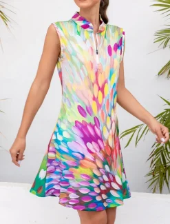 Women's Golf Dress Sleeveless Sun Protection UPF50 Ladies Golf Attire