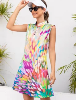 Women's Golf Dress Sleeveless Sun Protection UPF50 Ladies Golf Attire