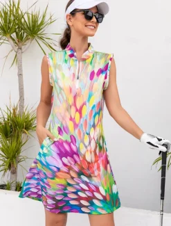 Women's Golf Dress Sleeveless Sun Protection UPF50 Ladies Golf Attire