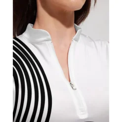 Women's Golf Dress White Sleeveless Stripes Ladies Golf Attire Clothes Outfits Wear Apparel