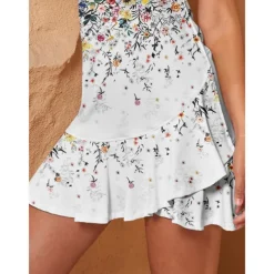 Women's Golf Dress White Sleeveless Ladies Golf Attire Clothes Outfits Wear Apparel