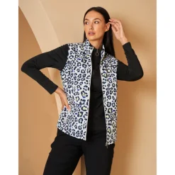 Women's Golf Jacket Black White Sleeveless Vest / Gilet Ladies Golf Attire Clothes Outfits Wear Apparel