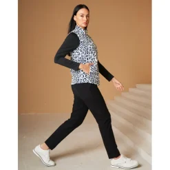 Women's Golf Jacket Black White Sleeveless Vest / Gilet Ladies Golf Attire Clothes Outfits Wear Apparel