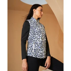 Women's Golf Jacket Black White Sleeveless Vest / Gilet Ladies Golf Attire Clothes Outfits Wear Apparel