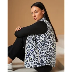 Women's Golf Jacket Black White Sleeveless Vest / Gilet Ladies Golf Attire Clothes Outfits Wear Apparel