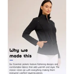 Women's Golf Jacket Black White Navy Blue Long Sleeve Top Ladies Golf Attire Clothes Outfits Wear Apparel