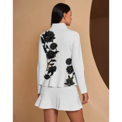 Women's Golf Jacket White Long Sleeve Top Ladies Golf Attire Clothes Outfits Wear Apparel