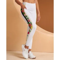 Women's Golf Leggings Side Floral Print Ladies Golf Attire Clothes Outfits Wear Apparel