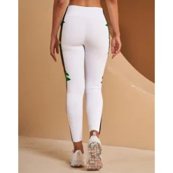 Women's Golf Leggings Side Floral Print Ladies Golf Attire Clothes Outfits Wear Apparel