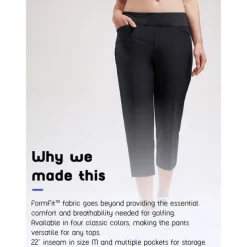 Women's Golf Pants 22inch Performance Stretch Capri Pants White Pants / Trousers Ladies Golf Attire Clothes Outfits Wear Apparel