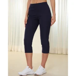 Women's Golf Pants 22inch Slim-Fit Stretch Capri Pants Navy Black Pants / Trousers Ladies Golf Attire Clothes Outfits Wear Apparel