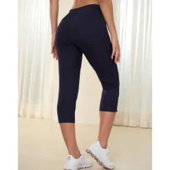 Women's Golf Pants 22inch Slim-Fit Stretch Capri Pants Navy Black Pants / Trousers Ladies Golf Attire Clothes Outfits Wear Apparel