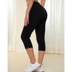 Women's Golf Pants 22inch Slim-Fit Stretch Capri Pants Navy Black Pants / Trousers Ladies Golf Attire Clothes Outfits Wear Apparel