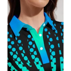 Women's Golf Polo Shirt Blue Sleeveless Top Ladies Golf Attire Clothes Outfits Wear Apparel