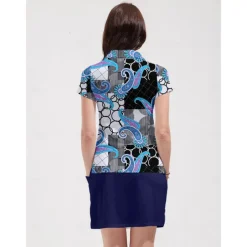 Women's Golf Polo Shirt Blue Short Sleeve Top Ladies Golf Attire Clothes Outfits Wear Apparel