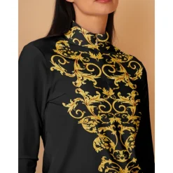 Women's Golf Polo Shirt Black Long Sleeve Top Ladies Golf Attire Clothes Outfits Wear Apparel