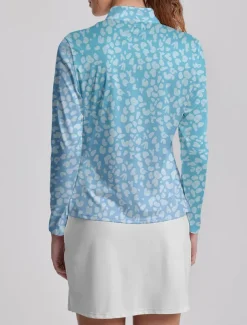 Women's Golf Polo Shirt Black Blue Light Purple Long Sleeve Sun Protection Top Leopard Fall Winter Ladies Golf Attire Clothes Outfits Wear Apparel