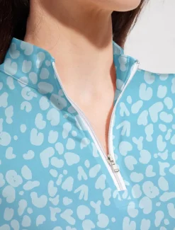 Women's Golf Polo Shirt Black Blue Light Purple Long Sleeve Sun Protection Top Leopard Fall Winter Ladies Golf Attire Clothes Outfits Wear Apparel