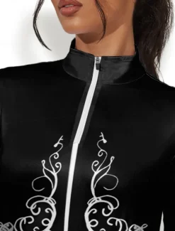 Women's Golf Polo Shirt Black Khaki Long Sleeve Sun Protection Top Fall Winter Ladies Golf Attire Clothes Outfits Wear Apparel