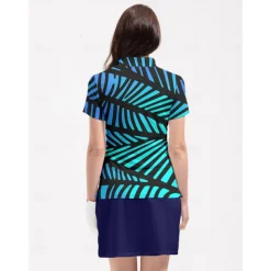 Women's Golf Polo Shirt Blue Short Sleeve Top Ladies Golf Attire Clothes Outfits Wear Apparel