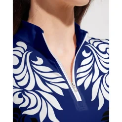 Women's Golf Polo Shirt Dark Blue Long Sleeve Top Ladies Golf Attire Clothes Outfits Wear Apparel