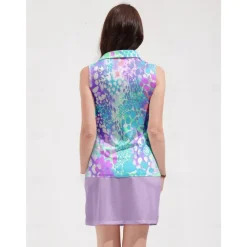 Women's Golf Polo Shirt Light Purple Sleeveless Top Ladies Golf Attire Clothes Outfits Wear Apparel