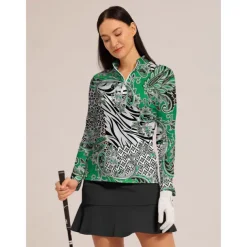 Women's Golf Polo Shirt Navy Pink Purple Long Sleeve Top Ladies Golf Attire Clothes Outfits Wear Apparel