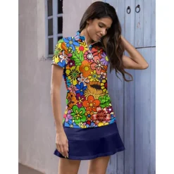 Women's Golf Polo Shirt Orange Short Sleeve Top Ladies Golf Attire Clothes Outfits Wear Apparel