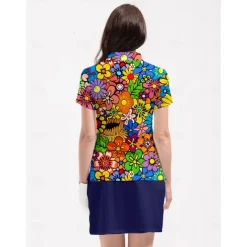 Women's Golf Polo Shirt Orange Short Sleeve Top Ladies Golf Attire Clothes Outfits Wear Apparel