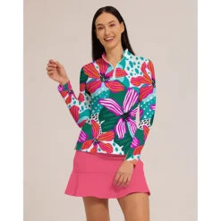 Women's Golf Polo Shirt Pink Long Sleeve Top Ladies Golf Attire Clothes Outfits Wear Apparel