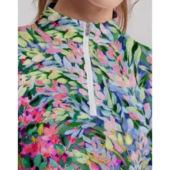 Women's Golf Polo Shirt Pink Sleeveless Top Floral Ladies Golf Attire Clothes Outfits Wear Apparel