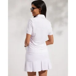 Women's Golf Polo Shirt White Short Sleeve Top Ladies Golf Attire Clothes Outfits Wear Apparel