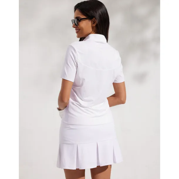 Women's Golf Polo Shirt White Short Sleeve Top Ladies Golf Attire Clothes Outfits Wear Apparel