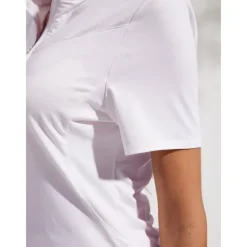 Women's Golf Polo Shirt White Short Sleeve Top Ladies Golf Attire Clothes Outfits Wear Apparel