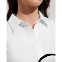 Women's Golf Polo Shirt White Sleeveless Top Ladies Golf Attire Clothes Outfits Wear Apparel