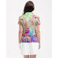 Women's Golf Polo Shirt Yellow Short Sleeve Top Ladies Golf Attire Clothes Outfits Wear Apparel