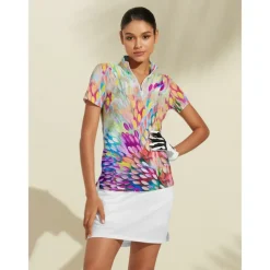 Women's Golf Polo Shirt Yellow Short Sleeve Top Ladies Golf Attire Clothes Outfits Wear Apparel