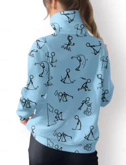 Women's Golf Pullover Sweatshirt Black White Yellow Long Sleeve Top Fall Winter Ladies Golf Attire Clothes Outfits Wear Apparel