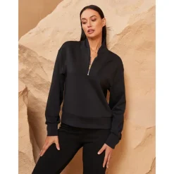 Women's Golf Pullover Sweatshirt Black White Dark Navy Long Sleeve Top Ladies Golf Attire Clothes Outfits Wear Apparel