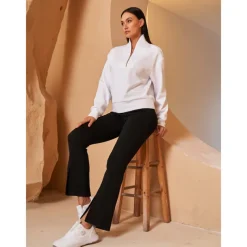 Women's Golf Pullover Sweatshirt Black White Dark Navy Long Sleeve Top Ladies Golf Attire Clothes Outfits Wear Apparel