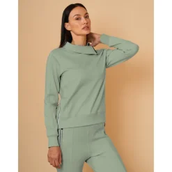 Women's Golf Pullover Sweatshirt Forest Green Violet Black Long Sleeve Top Ladies Golf Attire Clothes Outfits Wear Apparel