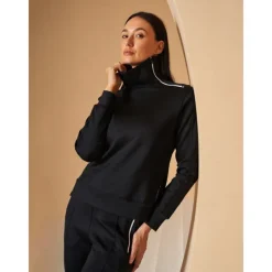 Women's Golf Pullover Sweatshirt Forest Green Violet Black Long Sleeve Top Ladies Golf Attire Clothes Outfits Wear Apparel