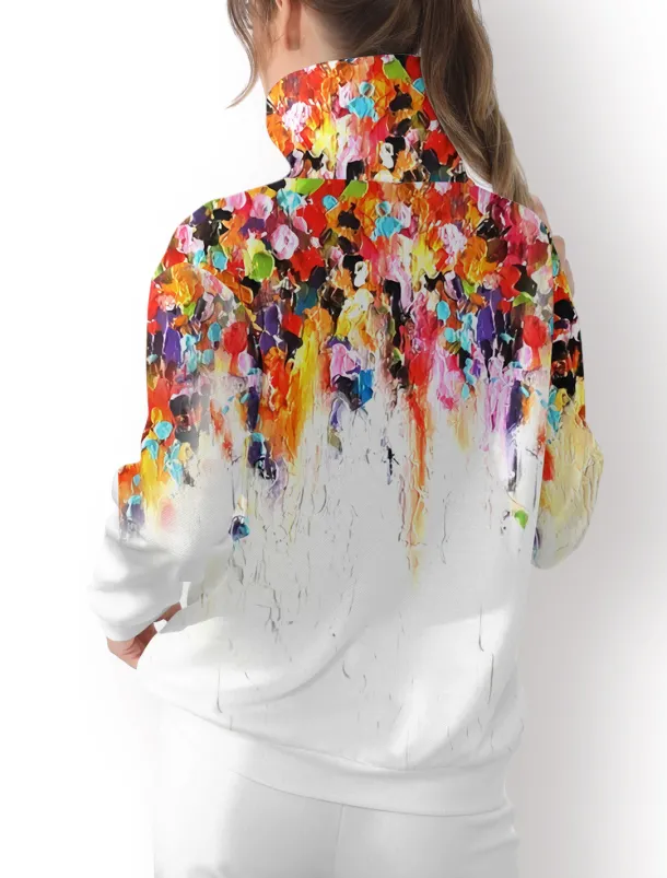 Women's Golf Pullover Sweatshirt Violet Orange Long Sleeve Thermal Warm Top Fall Winter Ladies Golf Attire Clothes Outfits Wear Apparel