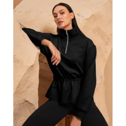 Women's Golf Pullover Sweatshirt Black Dark Navy Light Purple Long Sleeve Top Ladies Golf Attire Clothes Outfits Wear Apparel