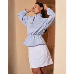 Women's Golf Pullover Sweatshirt Black Dark Navy Light Purple Long Sleeve Top Ladies Golf Attire Clothes Outfits Wear Apparel